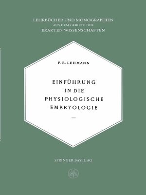 cover image of Einführung in die Physiologische Embryologie